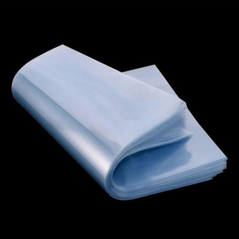 100Pcs Pvc Heat Shrink Film Bag DIY Blower Heat Seal Flat Mouth Wrap Waterproof Storager Transparent Plastic Bag