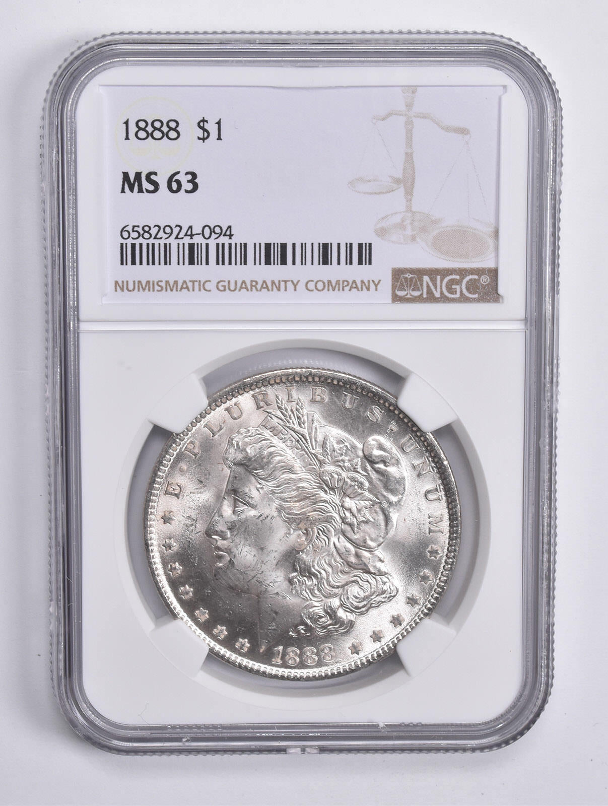 MS63 1888 Morgan Silver Dollar NGC Brown Label